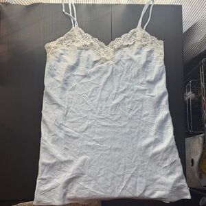 LAUREN by Ralph Lauren Baby Blue Sleep Lace Silky Slip  Large